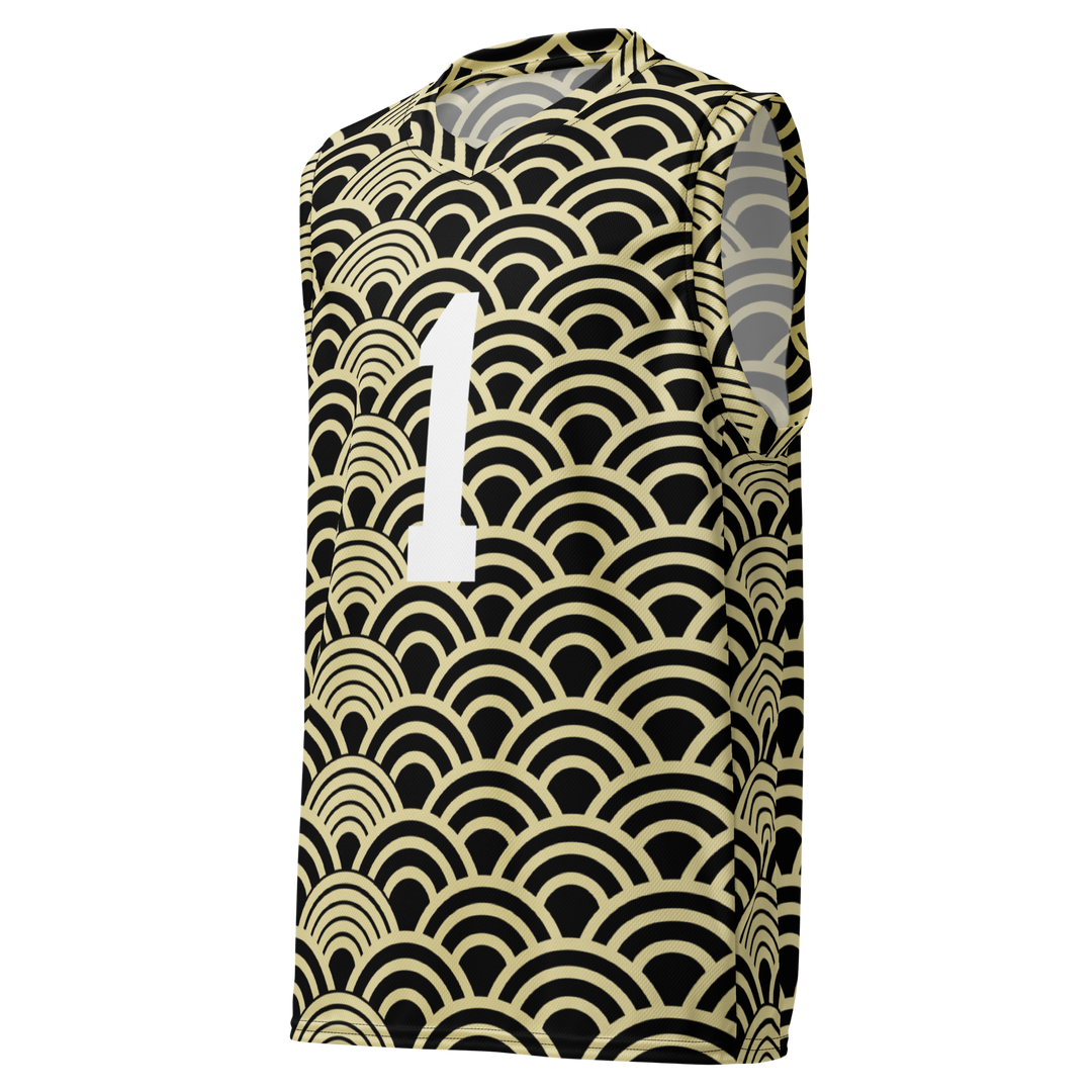 Golden Seigaiha Basketball Jersey